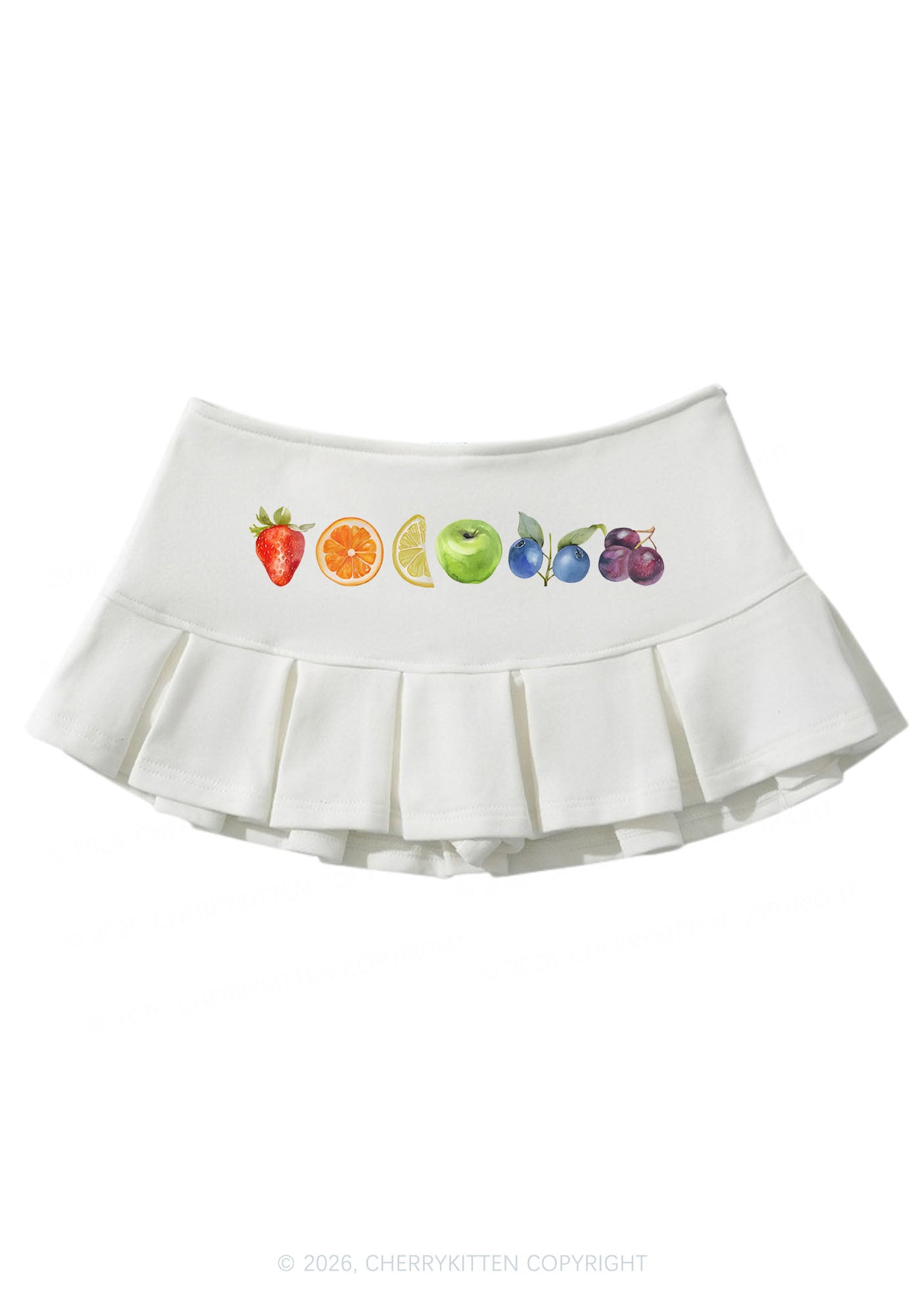 Six Fruity Pride Y2K Mini Pleated Skirts Cherrykitten