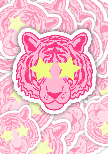 Pink Sparkle Tiger 1Pc Y2K Sticker Cherrykitten