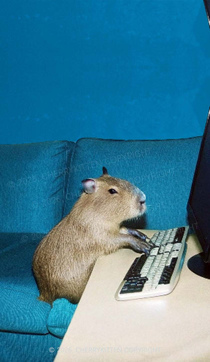 Keyboard Capybara Y2K Phone Case Cherrykitten