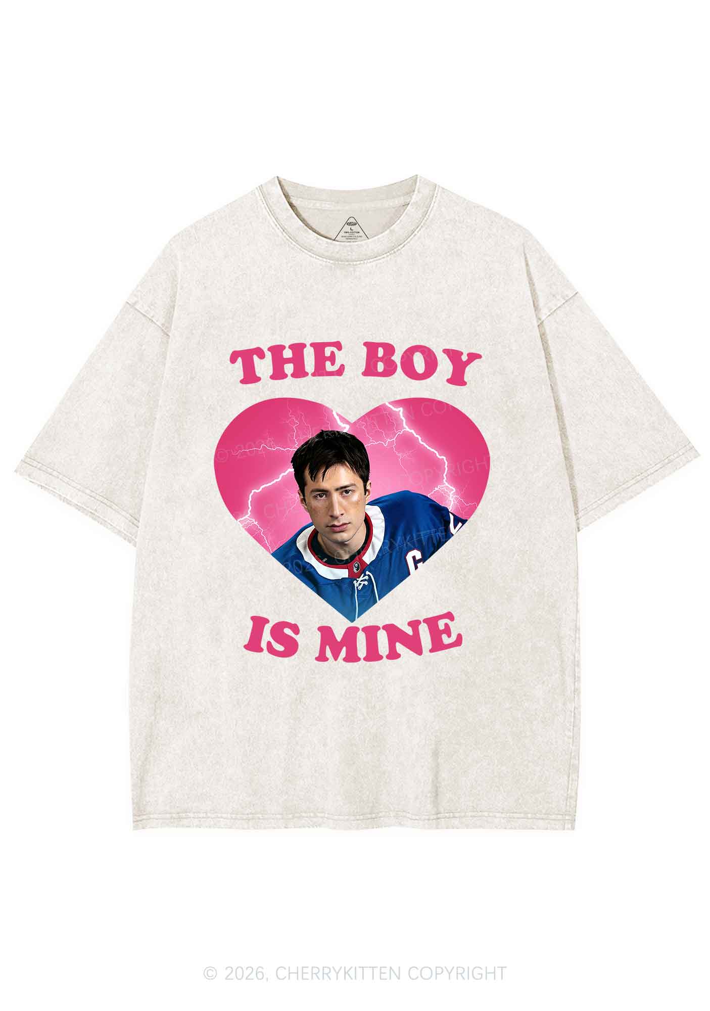The Boy Is Mine HR Y2K Shirts Washed Tee Cherrykitten