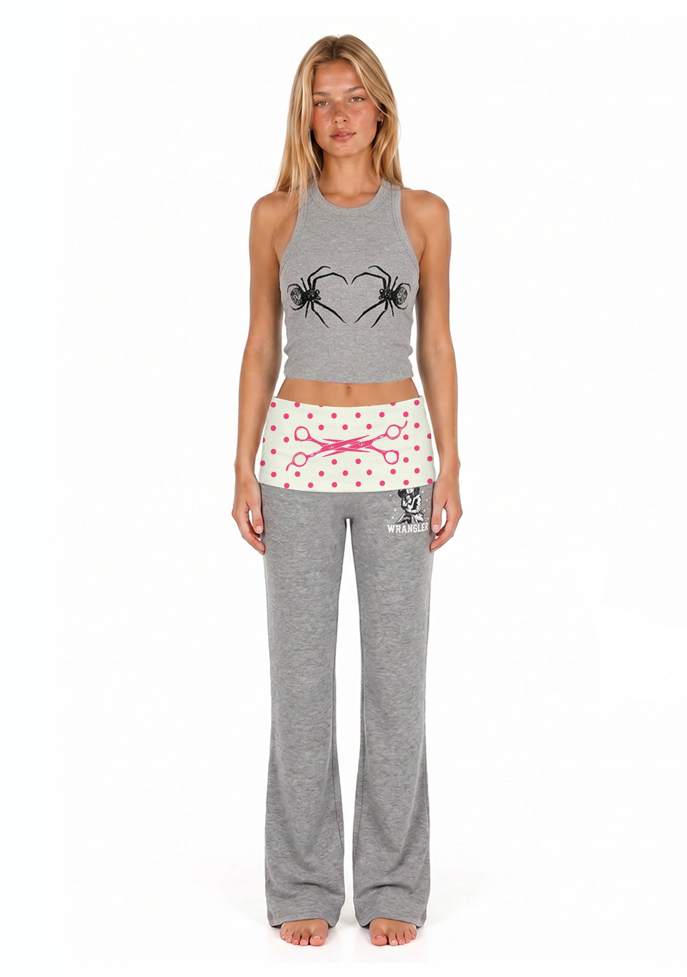 Pink Scissors Pride Y2K Print Foldover Waistband Cherrykitten