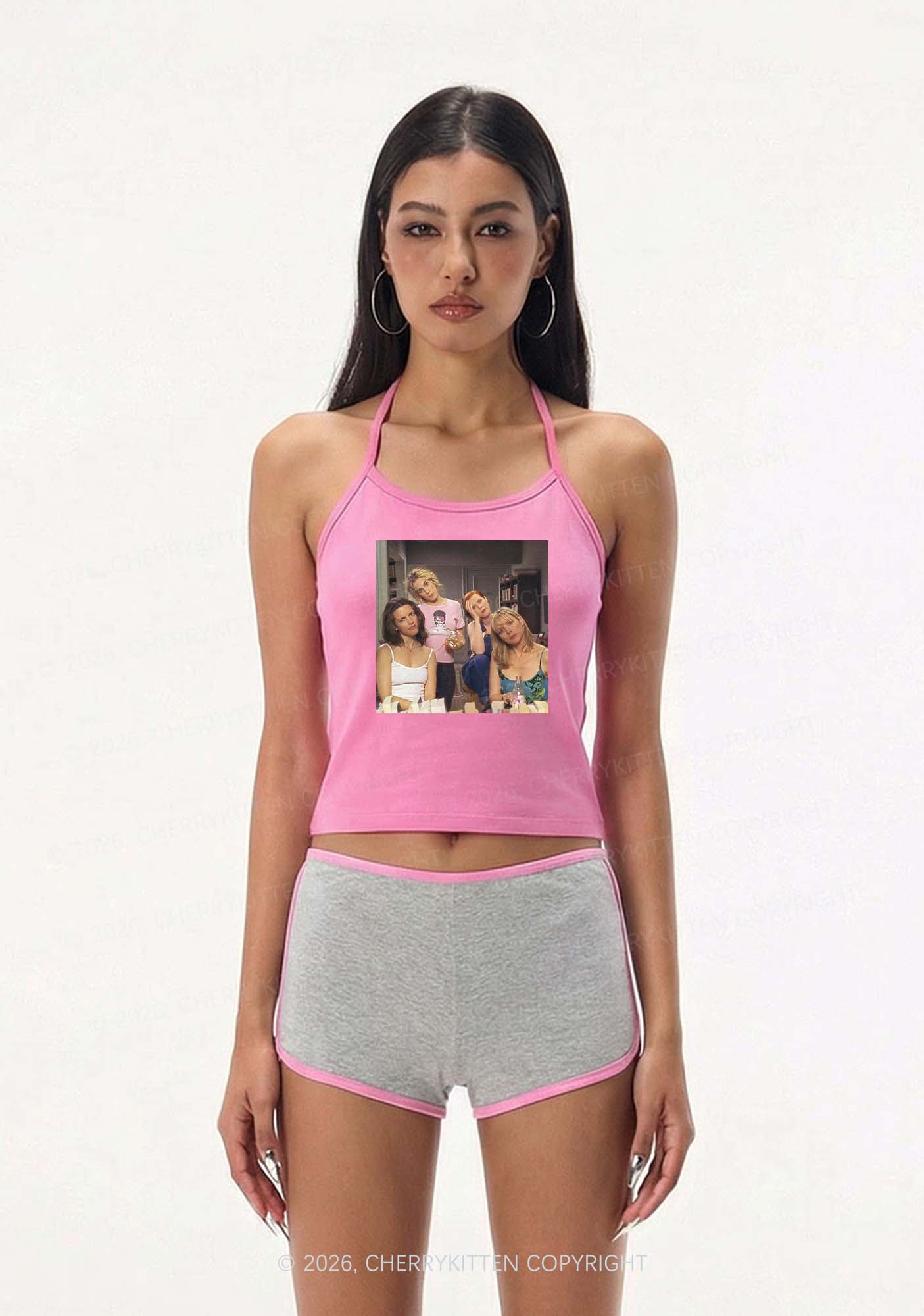 Girl Puzzled Y2K Halter Neck Cami Cherrykitten
