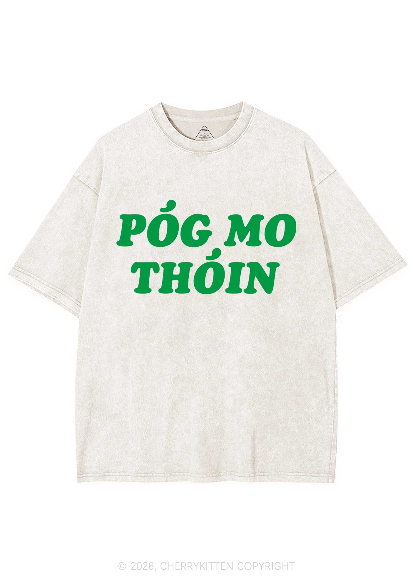 Pog Mo Thoin St Patricks Y2K Shirts Washed Tee Cherrykitten