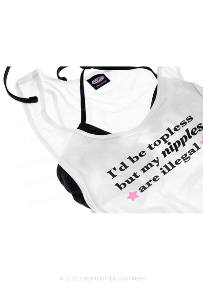Nixxles Are Illegal Y2K Sheer Boyfriend Tank Cherrykitten
