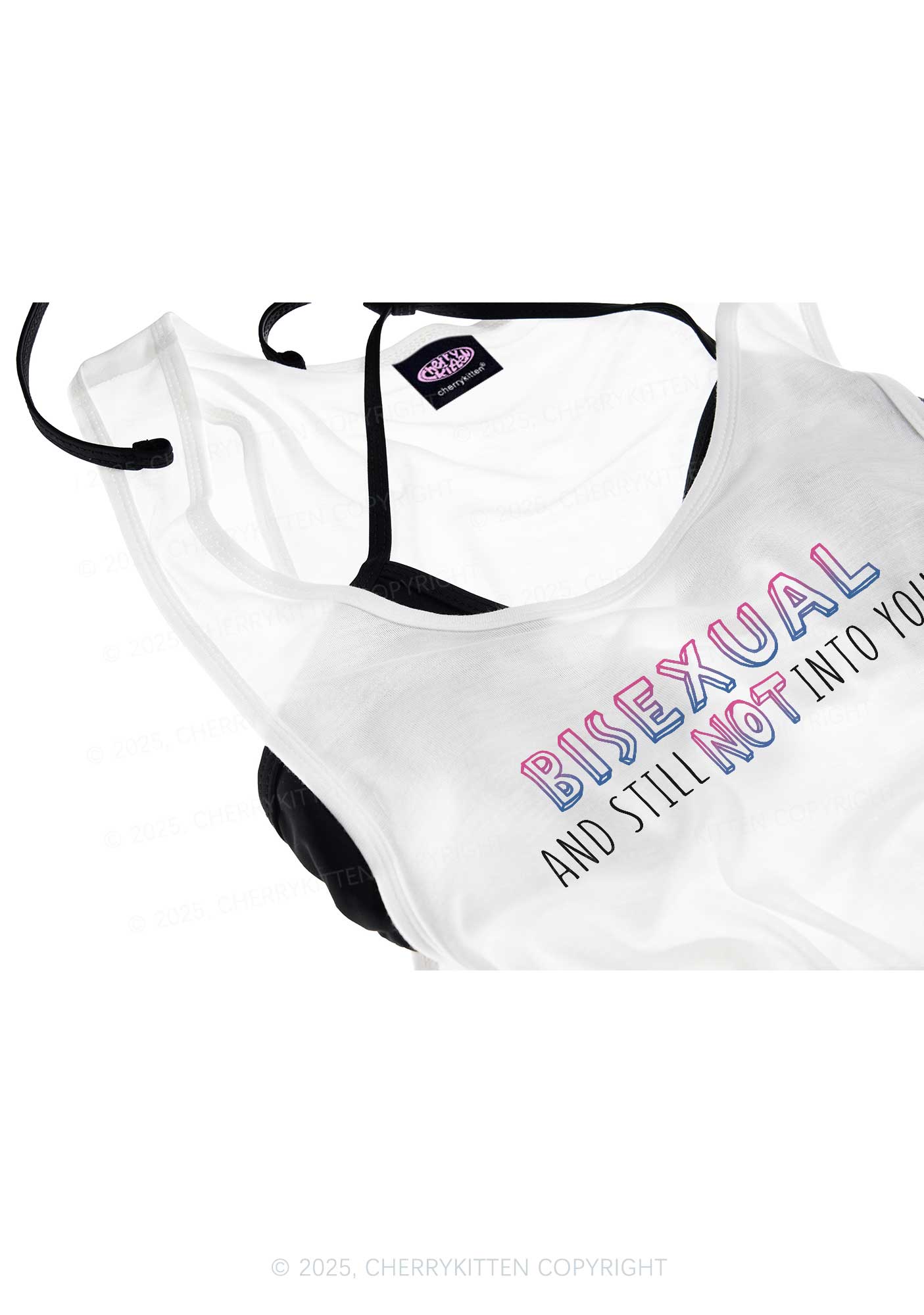 Bisexual And Still Not Into You Pride Y2K Sheer Boyfriend Tank Cherrykitten