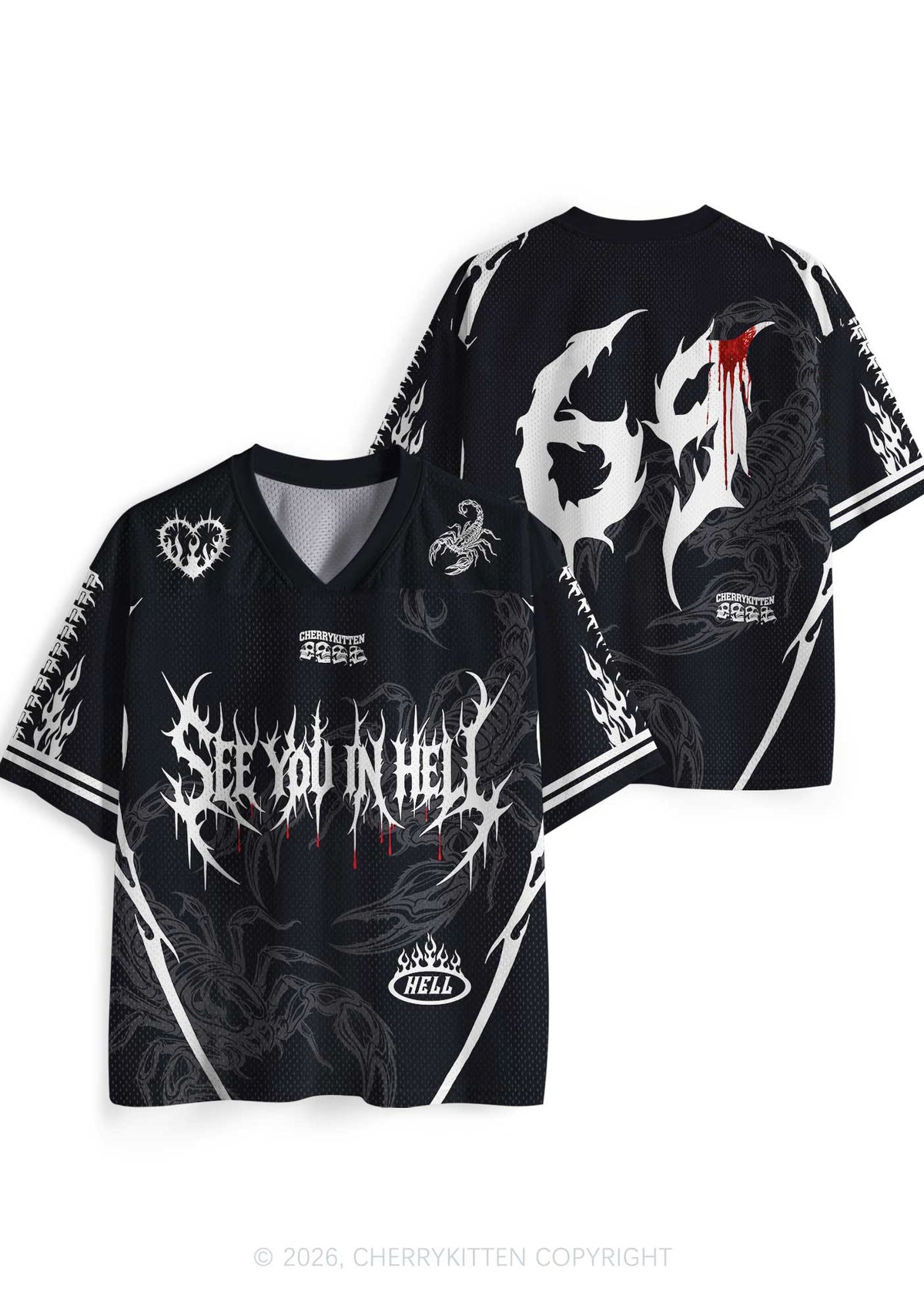 See You In Hell Y2K Sport Jersey Shirts Cherrykitten