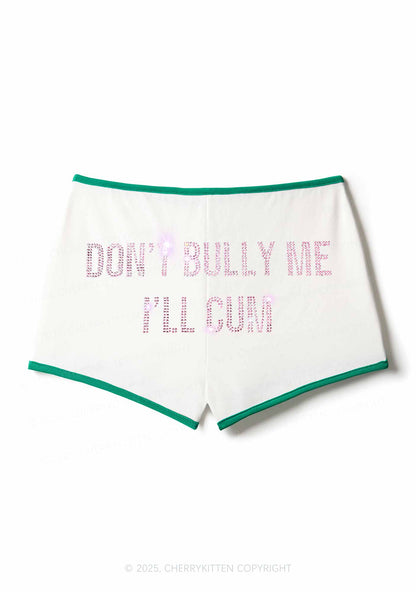 Rhinestone Dont Bully Me Y2K Booty Shorts Cherrykitten