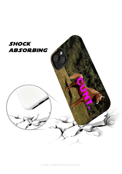 Pink Cxxt Brown Horse Y2K Phone Case Cherrykitten