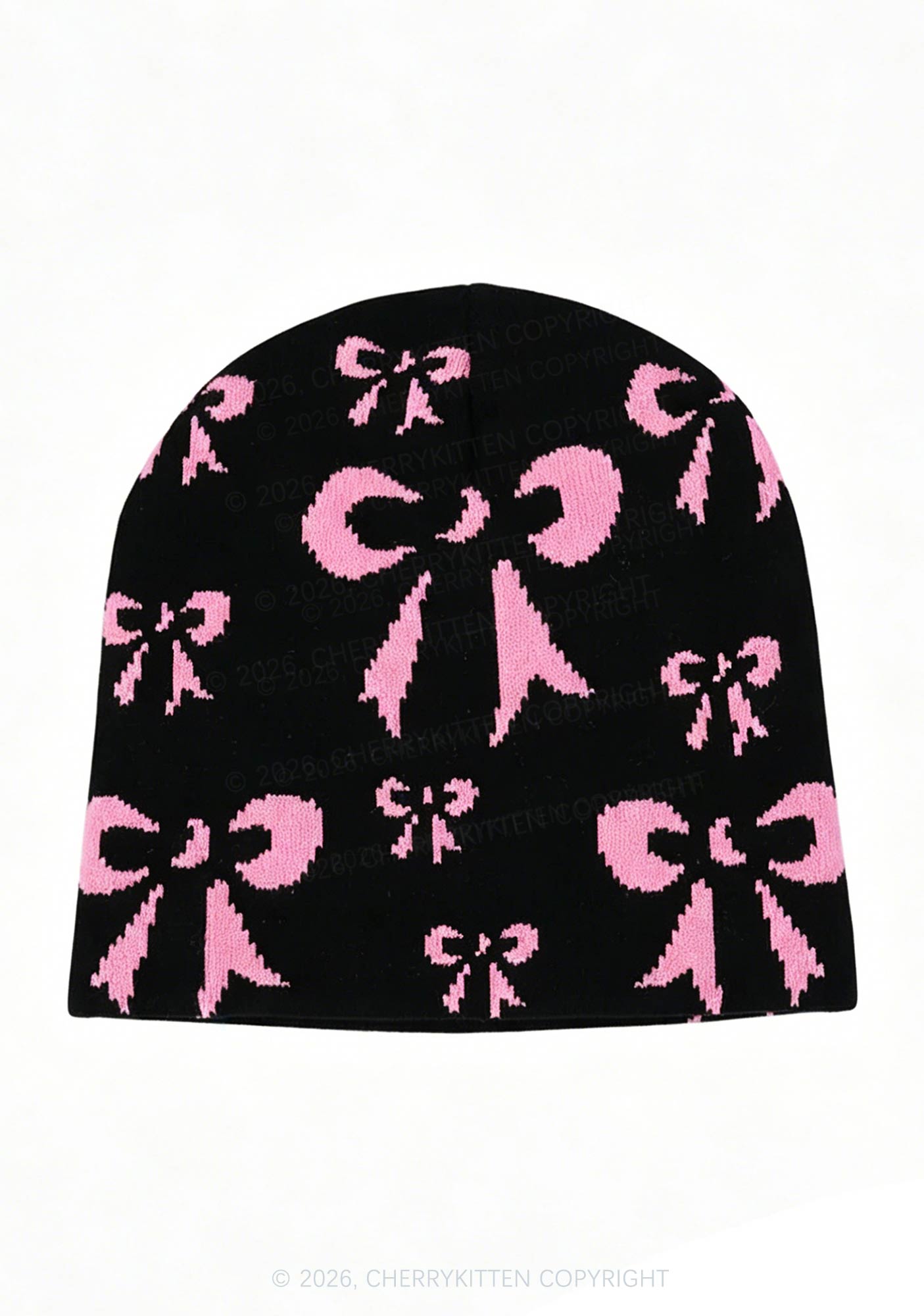 Retro Bow Y2K Knitted Hat Cherrykitten