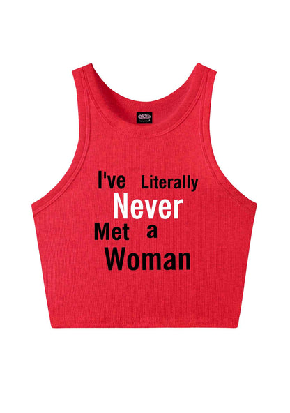 Never Met A Woman Pride Y2K Crop Tank Top Cherrykitten