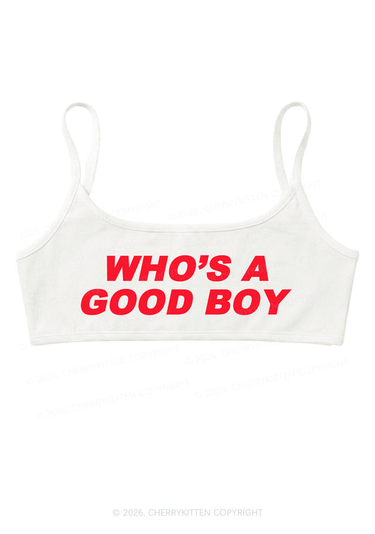 Whos A Good Boy Y2K Super Crop Cami Cherrykitten
