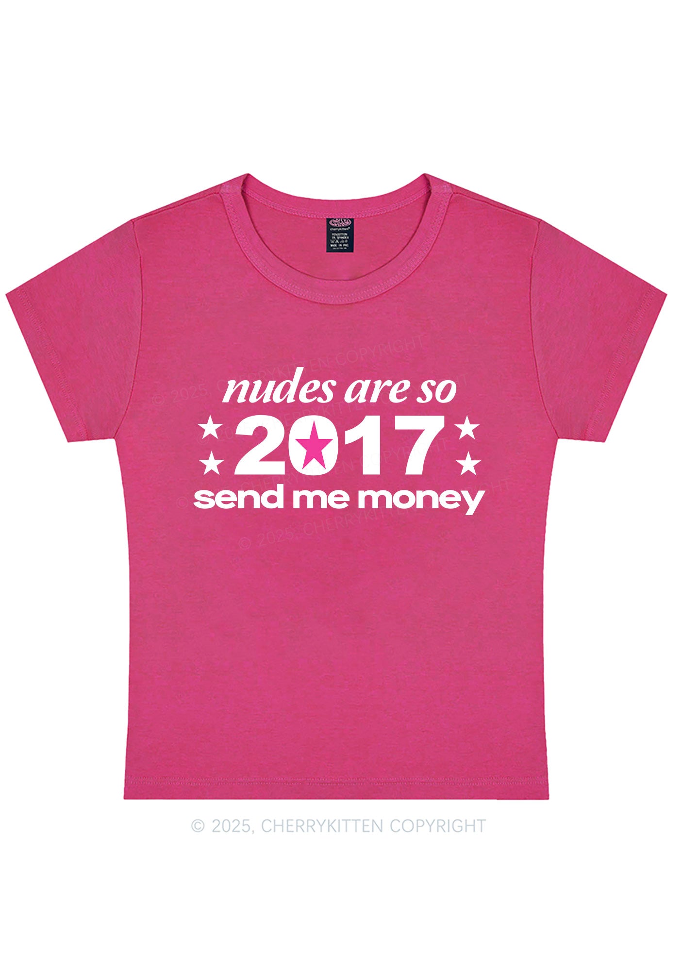 Nxdes Send Me Money Y2K Baby Tee Cherrykitten