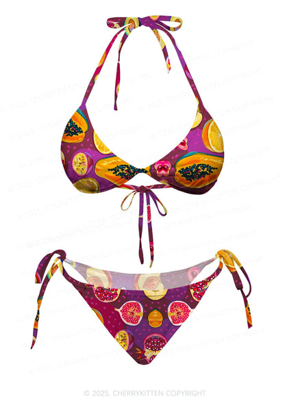 Colorful Fruits Y2K Print Bikini Set Cherrykitten