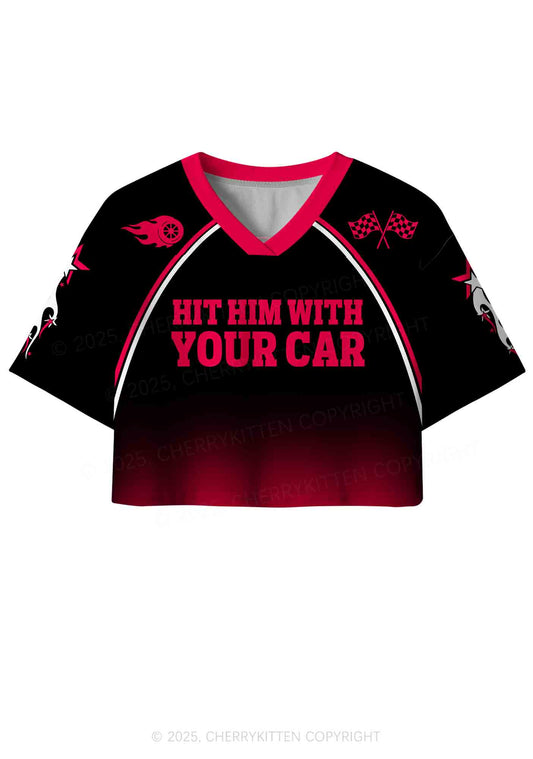 Custom Hit Him Y2K Crop Sport Jersey Shirts Cherrykitten