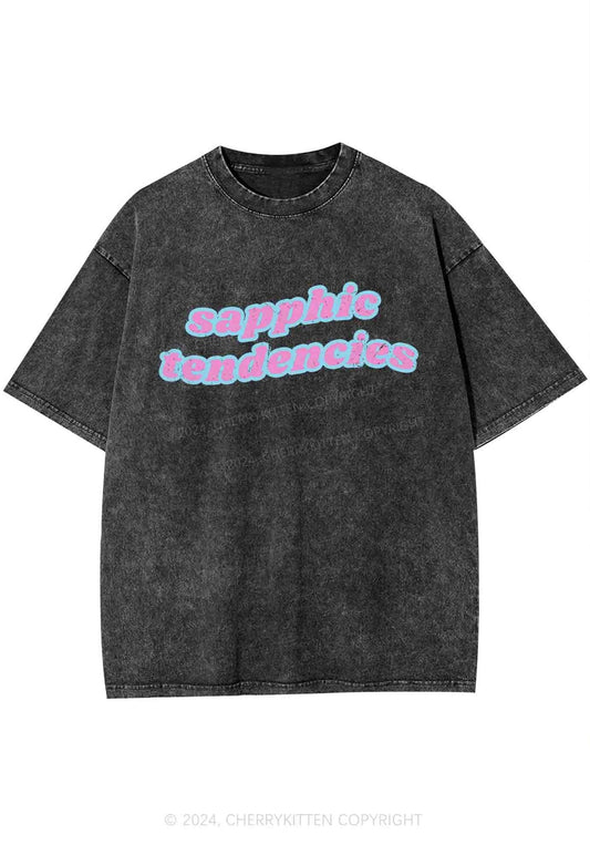 Sapphic Tendencies Y2K Washed Tee Cherrykitten