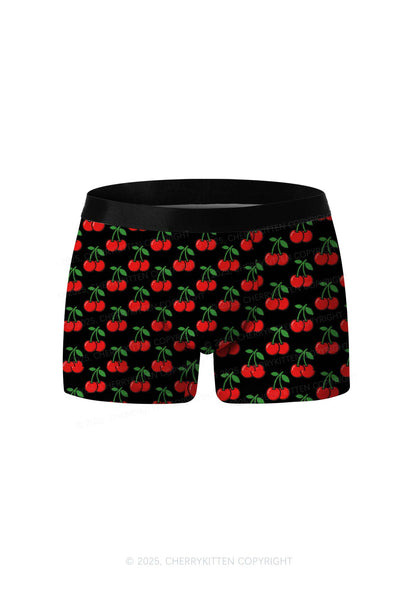 Black Cherry Y2K Print Men Boxer Briefs Cherrykitten
