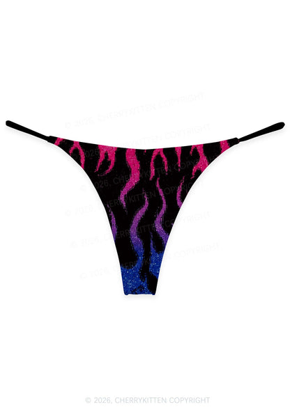 Bisexual Flame Pride Y2K Print Bikini String Thong Cherrykitten