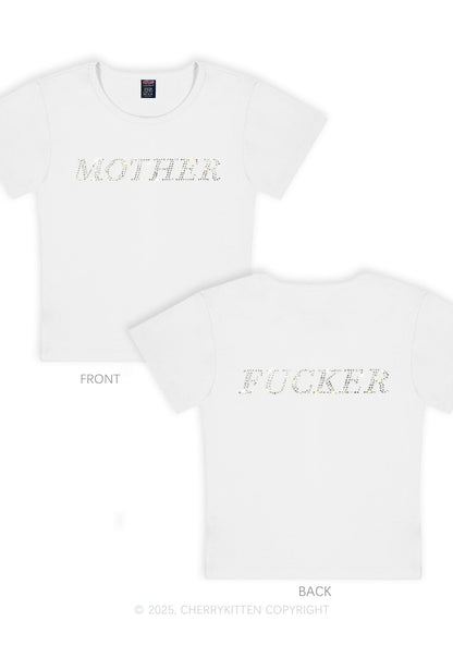 Curvy Rhinestone Motherfxcker Two Sides Y2K Baby Tee Cherrykitten
