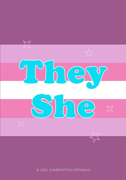 They She Lesbian Flag Pride 1Pc Y2K Pin Badge Cherrykitten