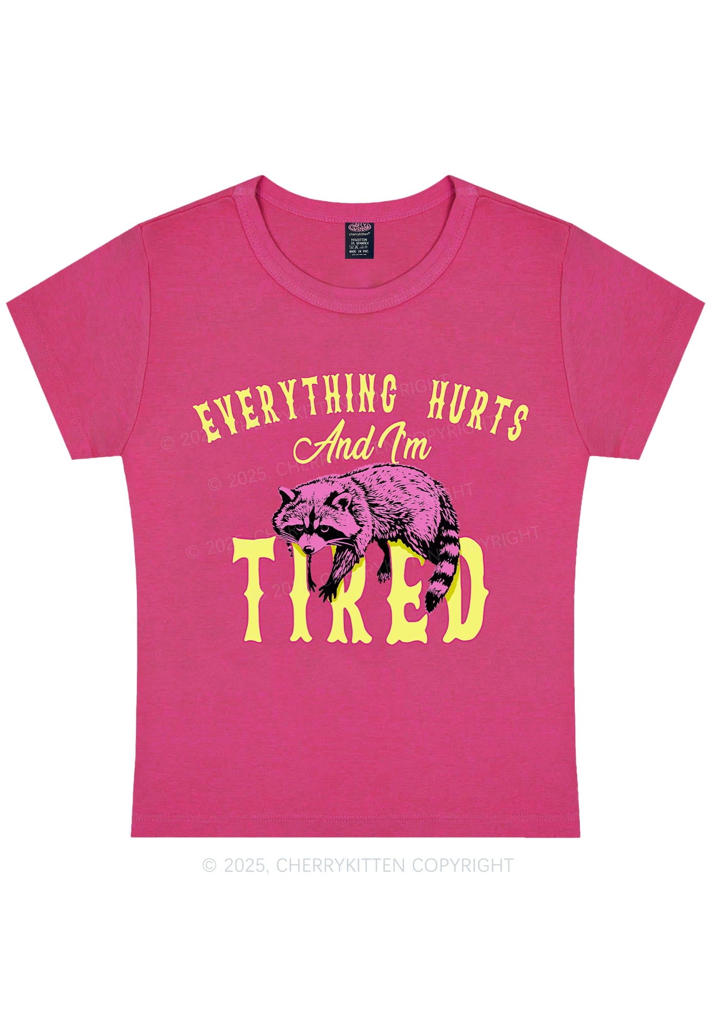 I Am Tried Y2K Baby Tee Cherrykitten