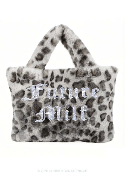 Glitter Future Mxxf Y2K Plush Leopard Handbag Cherrykitten