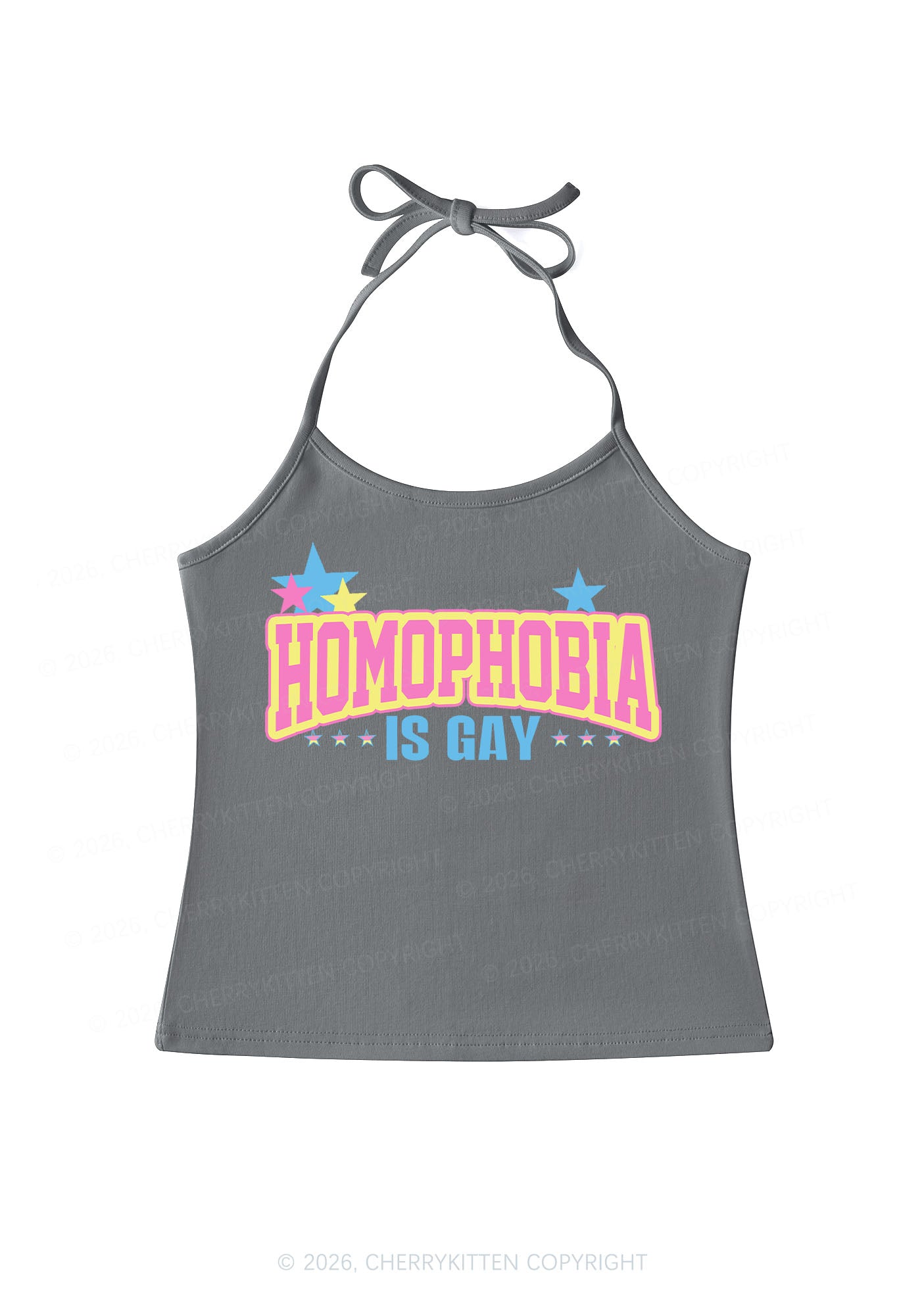 Homophobia Is Gay Pride Y2K Halter Neck Cami Cherrykitten