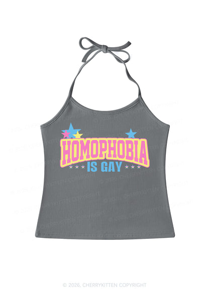 Homophobia Is Gay Pride Y2K Halter Neck Cami Cherrykitten