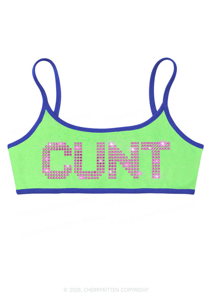 Rhinestone Pink Cxxt Y2K Super Crop Cami Cherrykitten