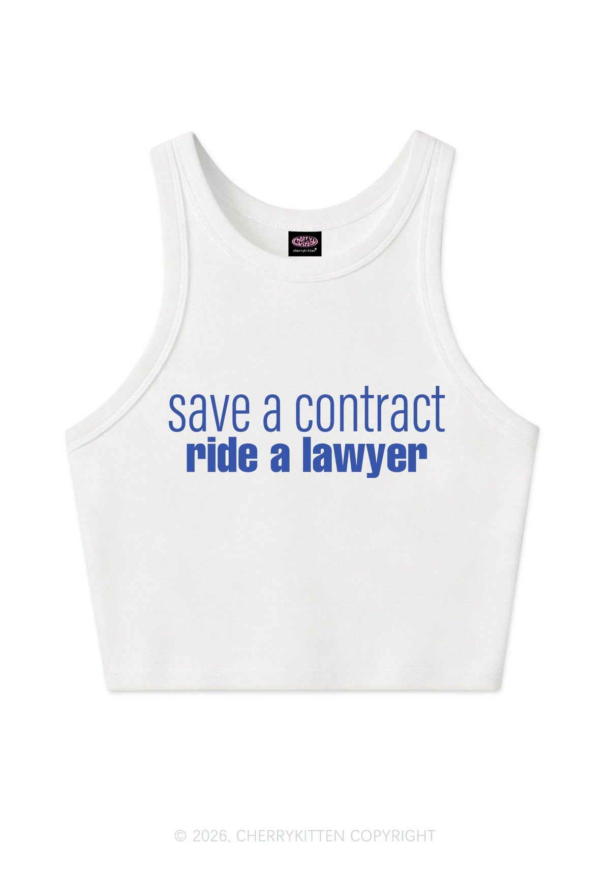 Save Contract Ride Lawyer Y2K Crop Tank Top Cherrykitten