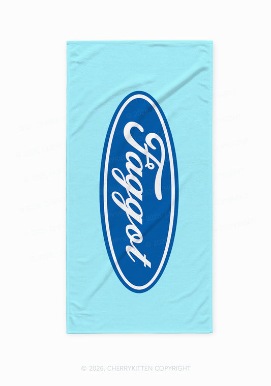 Blue Faggot Pride Y2K Beach Towel Cherrykitten