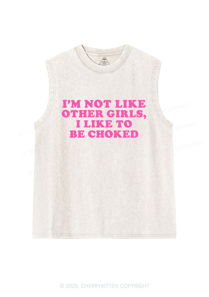 I Like To Be Choked Y2K Washed Muscle Tank Cherrykitten