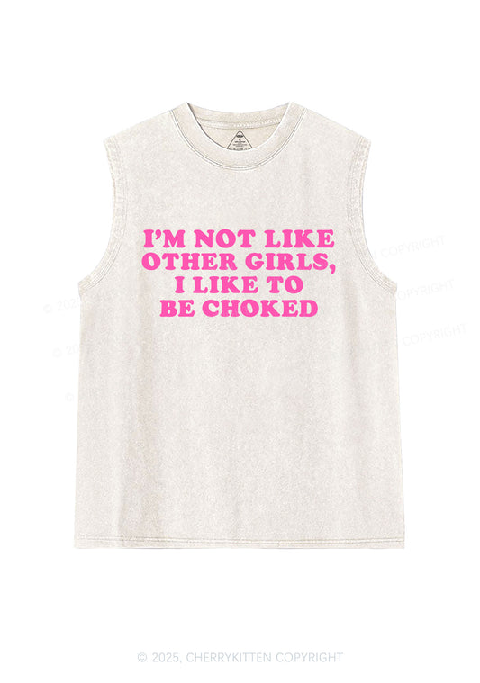 I Like To Be Choked Y2K Washed Muscle Tank Cherrykitten