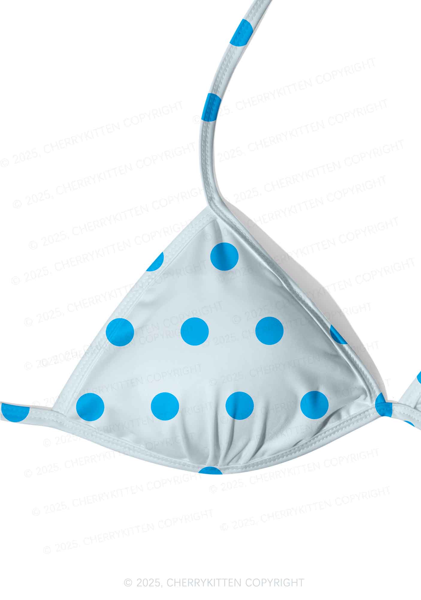 Blue Dots On Light Back Y2K Print Bikini Set Cherrykitten