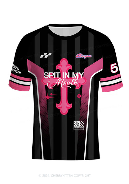 Pink Cross Y2K Football Jersey Shirts Cherrykitten