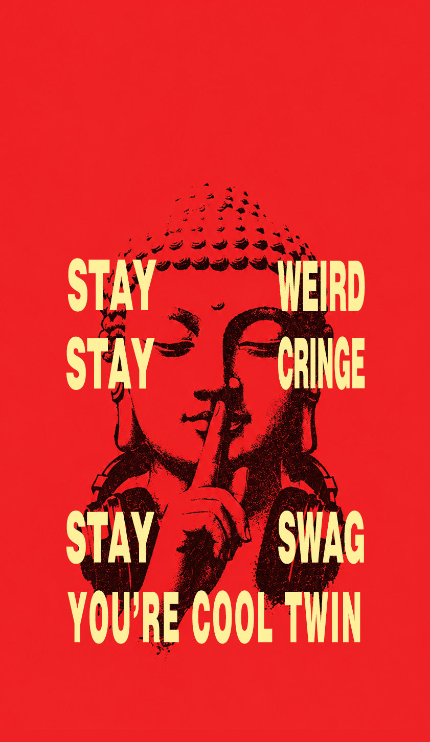 Stay Weird Stay Cringe Buddha Y2K Phone Case Cherrykitten