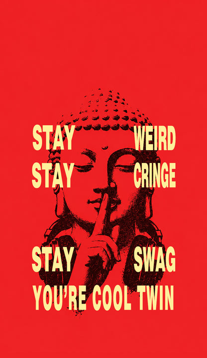 Stay Weird Stay Cringe Buddha Y2K Phone Case Cherrykitten