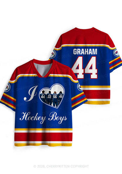 I Love Four Hockey Boys GG Y2K Sport Jersey Shirts Cherrykitten