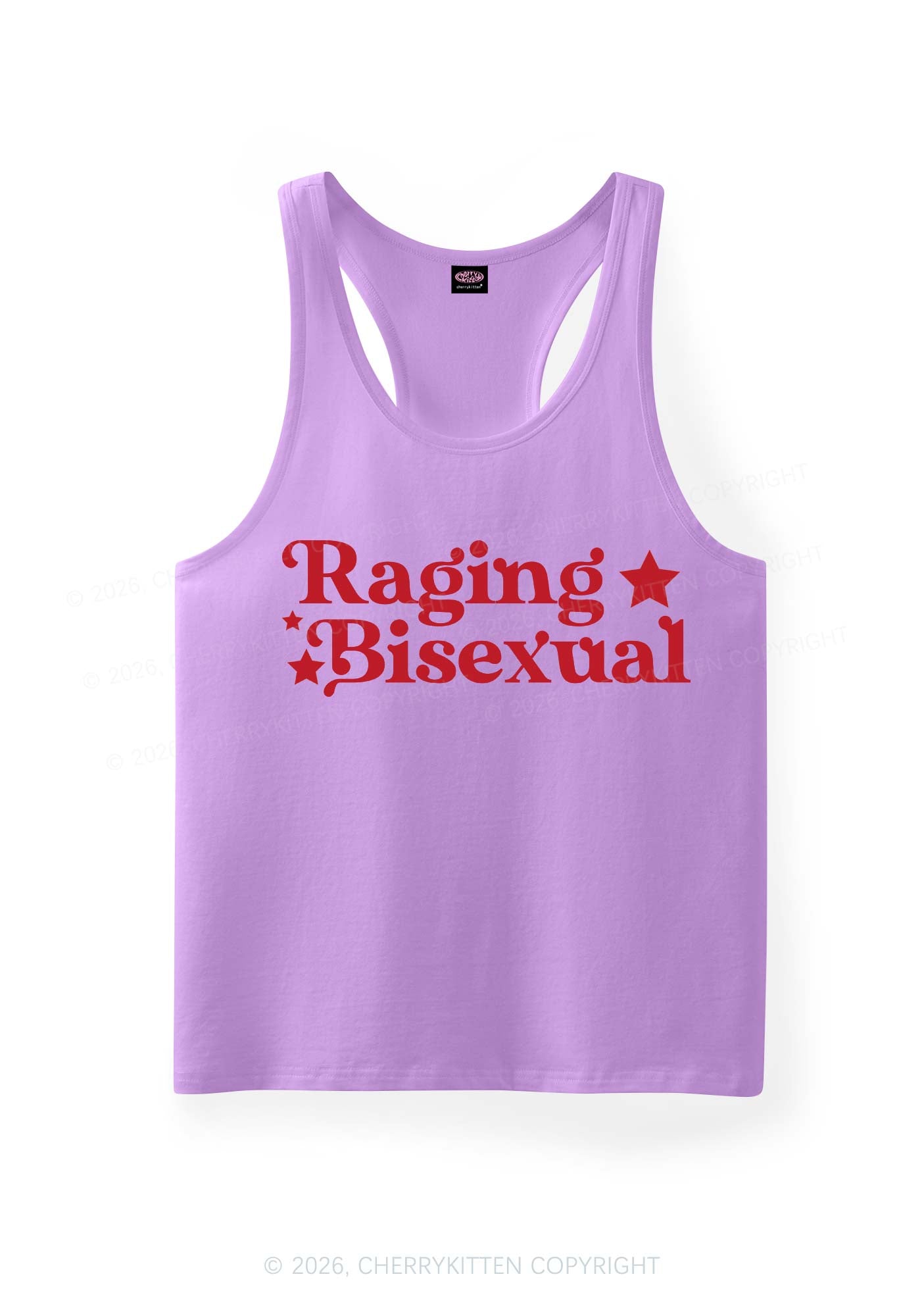 Raging Bisexual Stars Pride Y2K Men Racerback Tank Top Cherrykitten