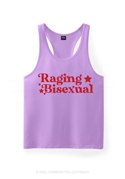 Raging Bisexual Stars Pride Y2K Men Racerback Tank Top Cherrykitten