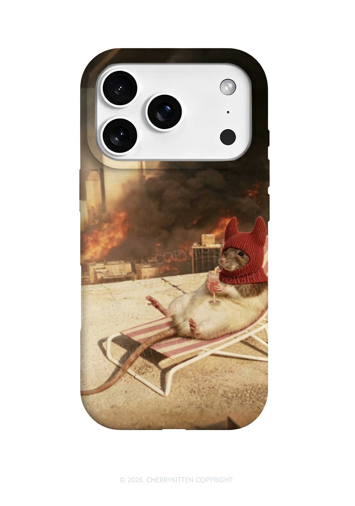 Halloween Fire City Devil Hat Rat Y2K Phone Case Cherrykitten