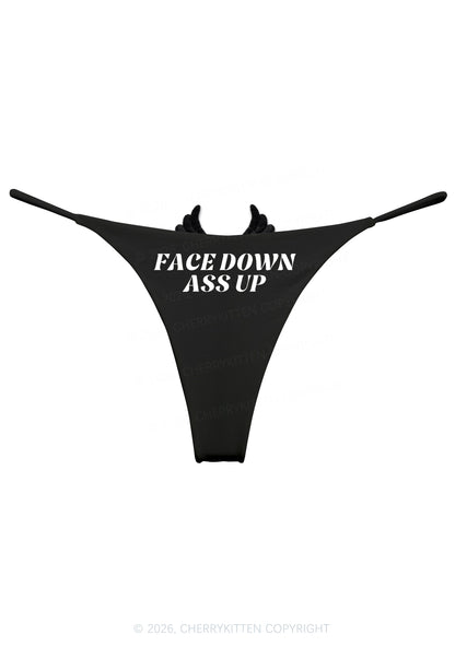 Face Down Ass Up Y2K Goth Angel Wings Bikini String Thong Cherrykitten