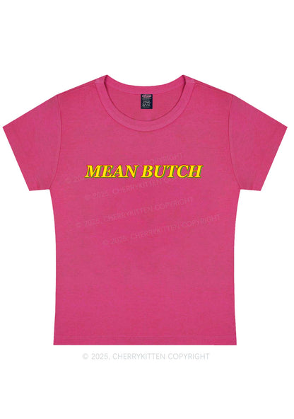 Mean Butch Pride Y2K Baby Tee Cherrykitten