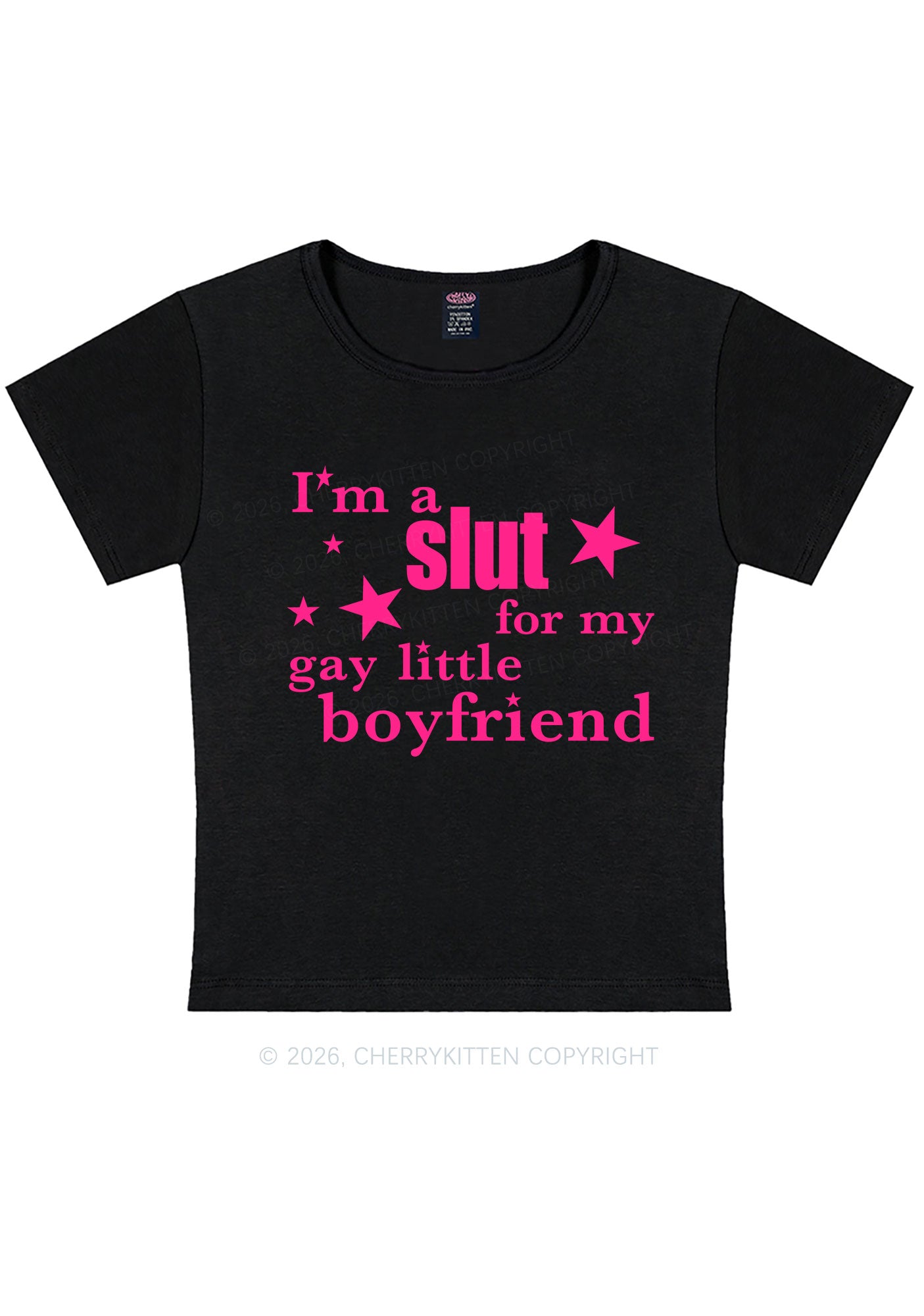 Slxt For My Gay Little BF Pride Y2K Baby Tee Cherrykitten