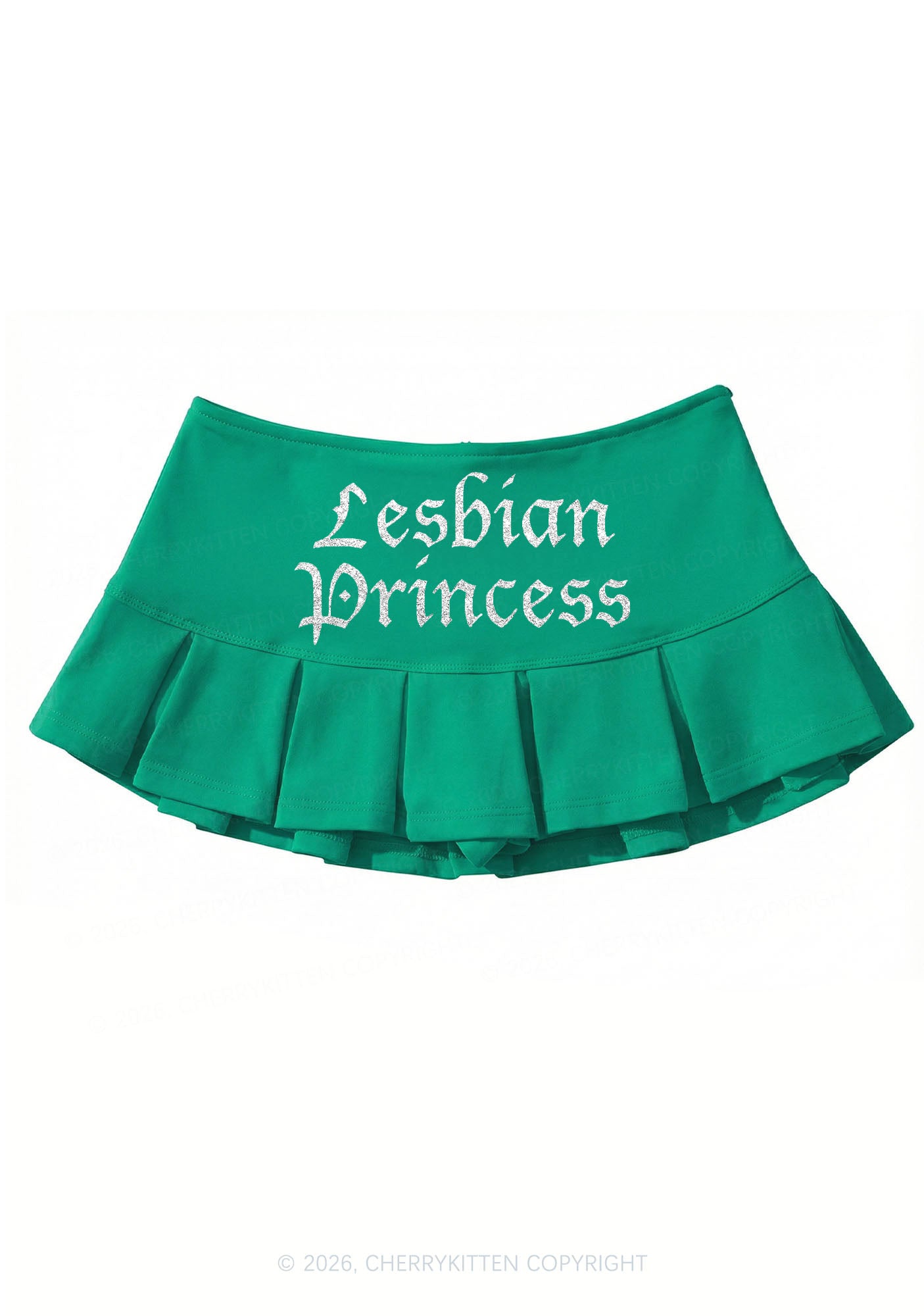 Glitter Lesbian Princess Pride Y2K Mini Pleated Skirts Cherrykitten