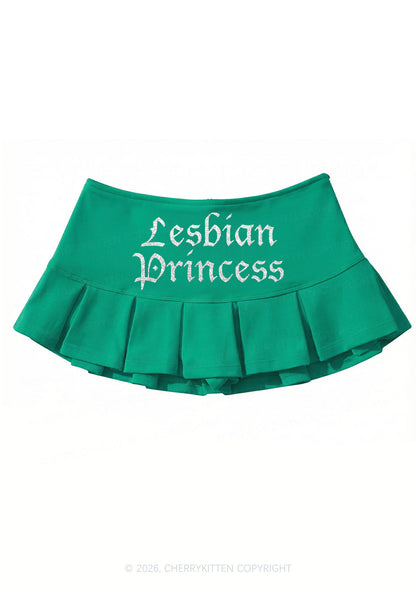Glitter Lesbian Princess Pride Y2K Mini Pleated Skirts Cherrykitten