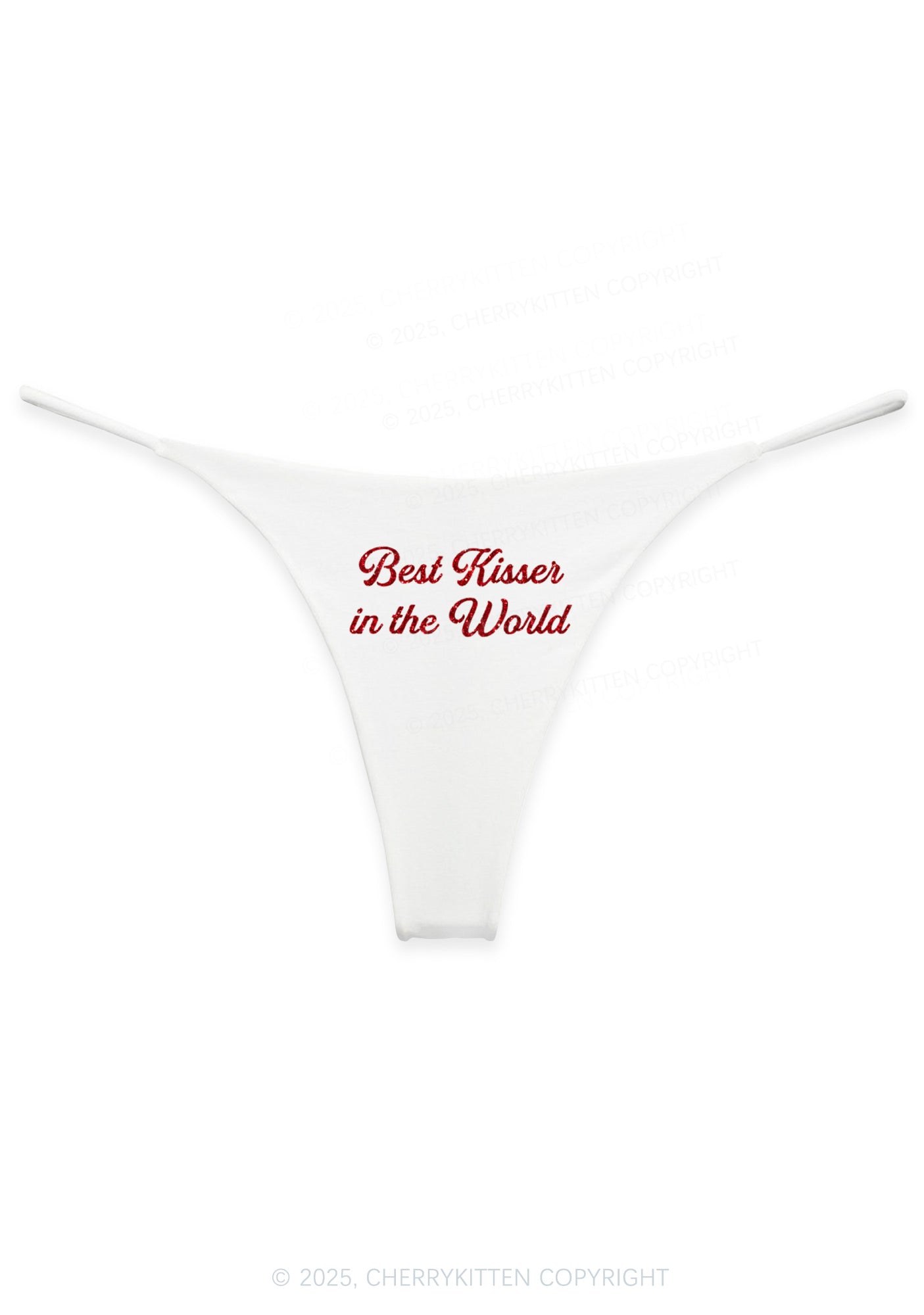Glitter Best Kisser In The World Y2K Bikini String Thong Cherrykitten