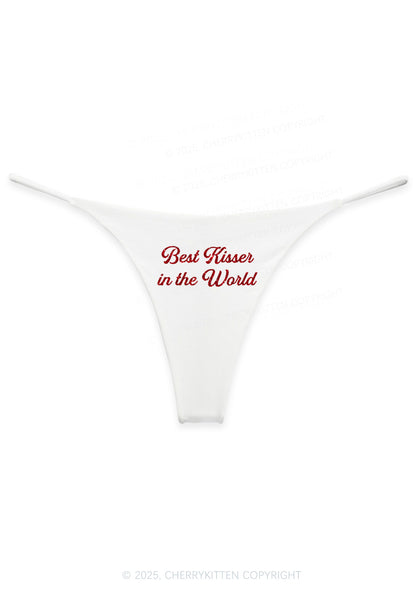 Glitter Best Kisser In The World Y2K Bikini String Thong Cherrykitten