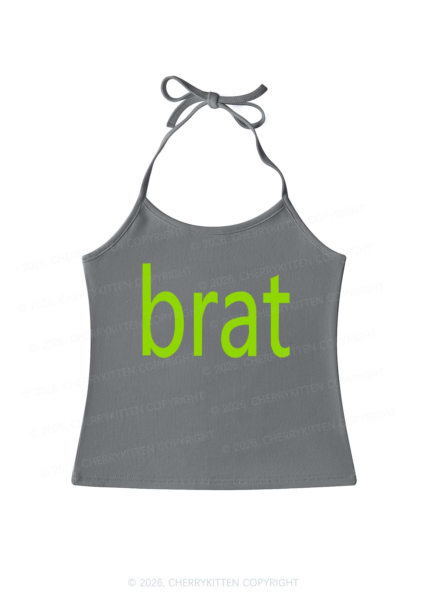 Green Brat Y2K Halter Neck Cami Cherrykitten