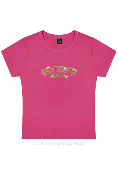 Rhinestone Fried Y2K Baby Tee Cherrykitten