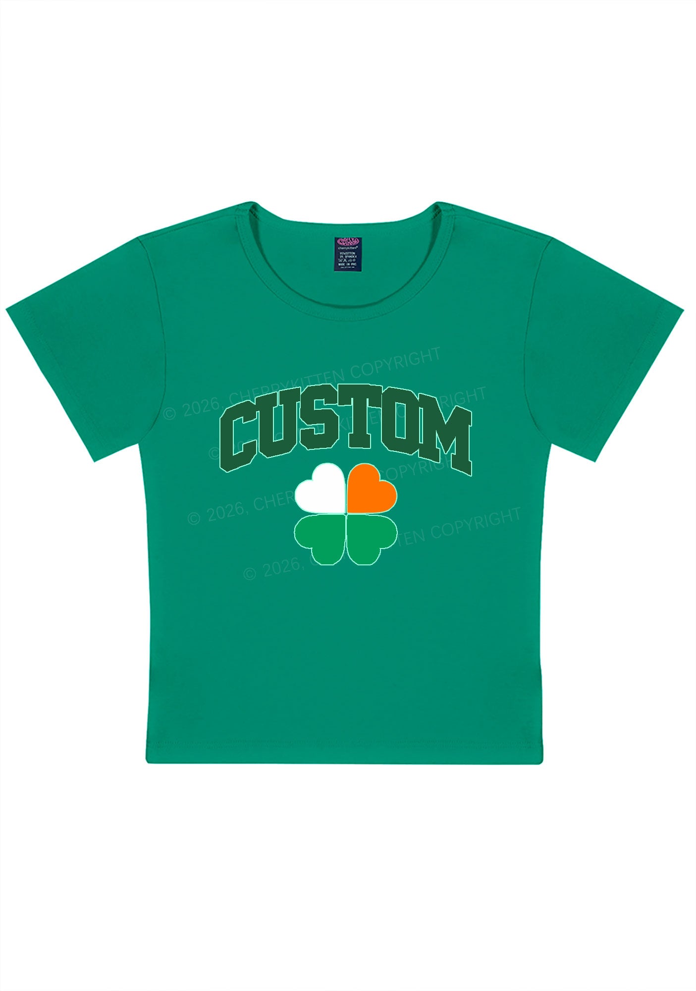 Custom Irish Luck Shamrock St Patricks Y2K Baby Tee Cherrykitten